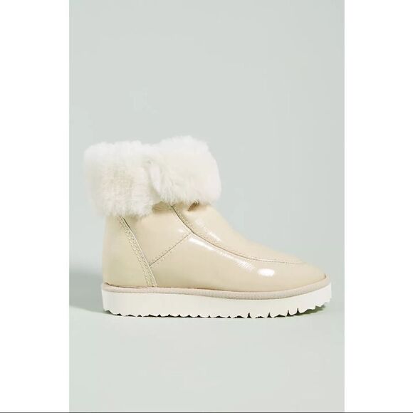 NEW Anthropologie Maypol Natalia Shearling-Lined Leather Boots Size EU 39 US 9 - Picture 1 of 4